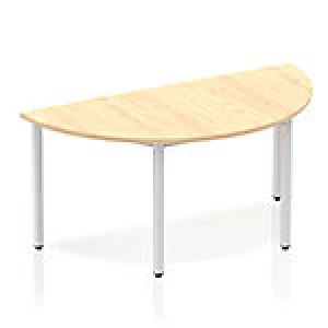 Image of Impulse Semi-circle Table 1600 Maple Box Frame Leg Silver