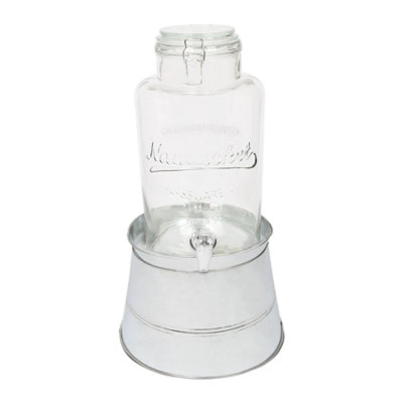 Image of Rink Drink Glass Drinks Dispenser With Tap & Silver Bucket Stand - 6.5L