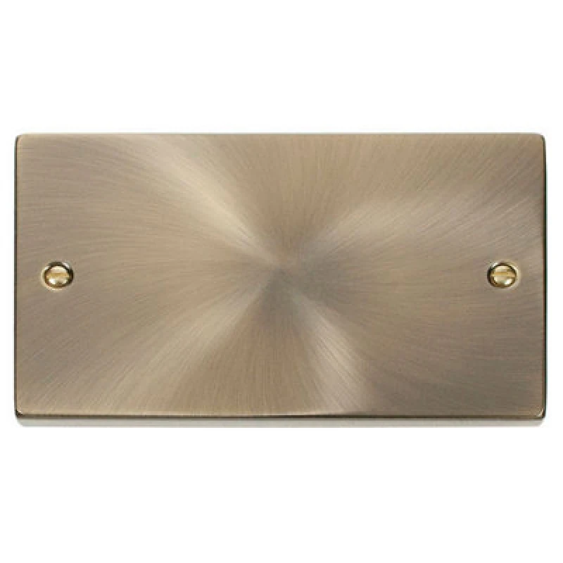 Image of SE Home Antique Brass 2 Gang Blank Plate Gold unisex
