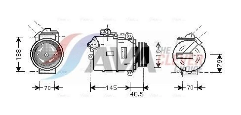 Image of Air conditioning compressor AVA COOLING SYSTEMS BWAK309