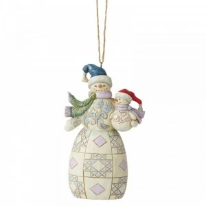 Image of Snowman with Baby Hanging Ornament
