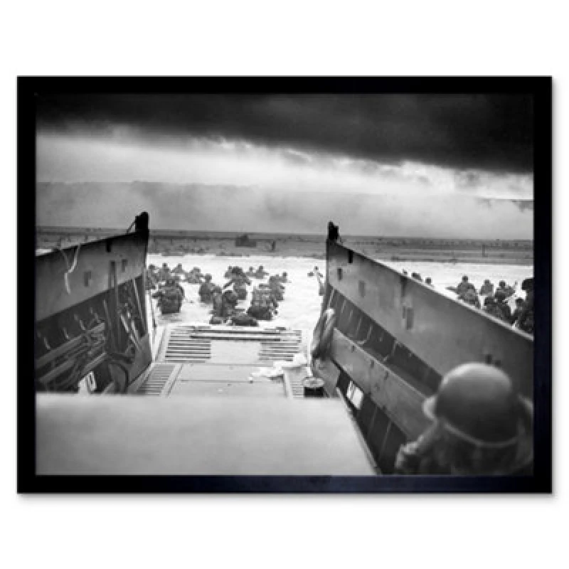 Image of Artery8 Sargent Into Jaws Of Death D Day Landing Normandy Wwii Framed Wall Art Print