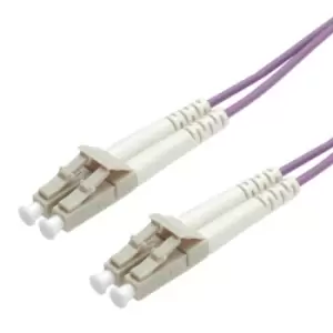 image of ROLINE Fibre Optic Jumper Cable, 50/125 µm, LC/LC, OM4, purple 1 m