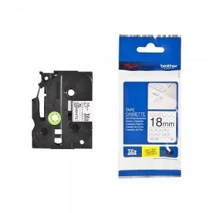 Image of Brother TZe-SE4 P-touch Label Tape (18mm x 8m) Black On White