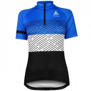 image of Odlo Womens Active Short Sleeve Jersey - Black/Blue