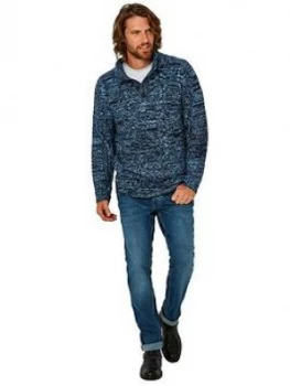 Joe Browns Rocky Funnel Knit - Blue Size M Men