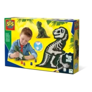 image of SES CREATIVE T-Rex with Skeleton Casting and Painting Set, 5 Years or Above (14206)