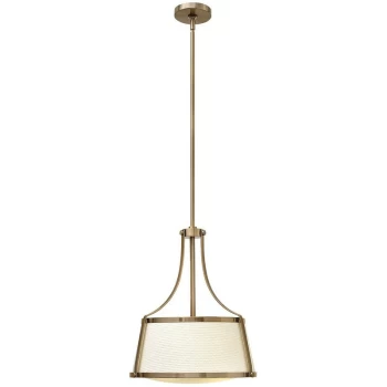 Image of Elstead - Hinkley Charlot Cylindrical Pendant Light 3x E27 Brushed Caramel