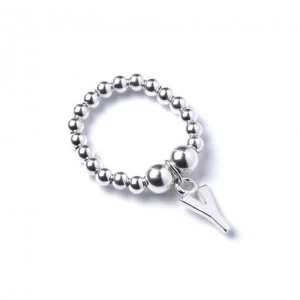 Image of Initial Y Charm with Sterling Silver Ball Bead Ring