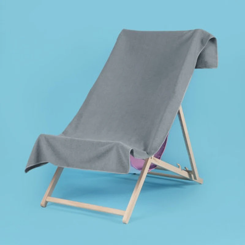 Image of OHS OHS Plain Microfibre Quick Dry Beach Towel Bathroom in Charcoal Charcoal One Size Unisex 5027434160877