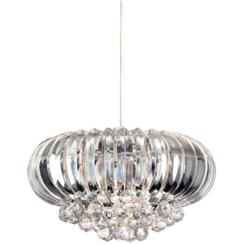 image of Firstlight Crown - 1 Light Easy-Fit Ceiling Pendant Chrome, Clear Acrylic, E27