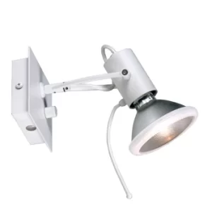 Single Spotlight White Metal