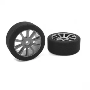 Image of Corally Attack Foam Tires 1/10 Gp Touring 40 Shore 26Mm Front Carbon Rims 2Pcs