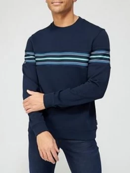 Image of Ted Baker Sumo Stripe Sweatshirt - Navy Size M Men