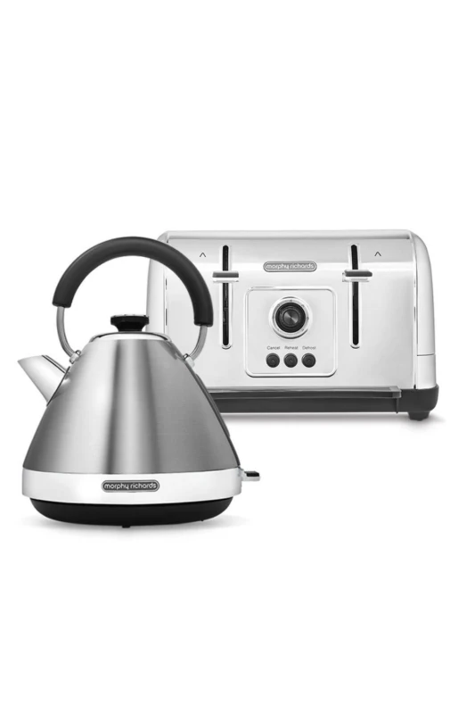Image of Morphy Richards Venture Kettle And Toaster Set in Silver Silver One Size Unisex 5056765430137