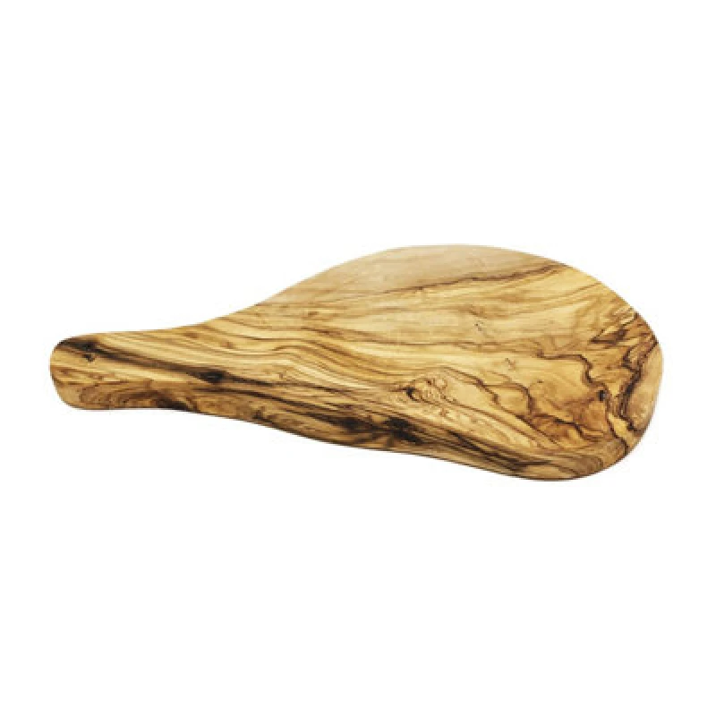 Image of Verano Spanish Ceramics Olive Wood Natural Grained Rustic Kitchen Dining Small Serving Board w/ Handle (L) 26cm x (W) 12cm Natural unisex