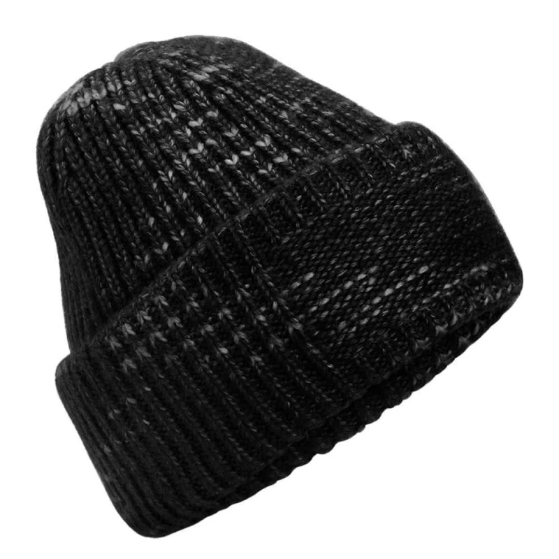 Image of Beechfield Beechfield Men Patch Chunky Knit Beanie in True Black True Black One Size Male 5063574673662