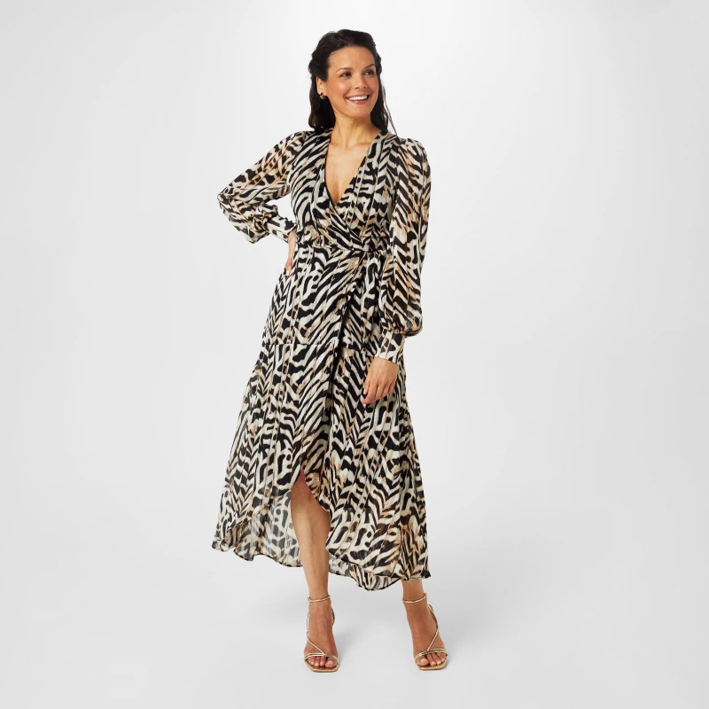 Image of Biba Biba Printed Wrap Dress - Multi Multi 8