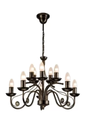 Image of Donato Chandeliers With Fabric Shades, Black, 10x E14