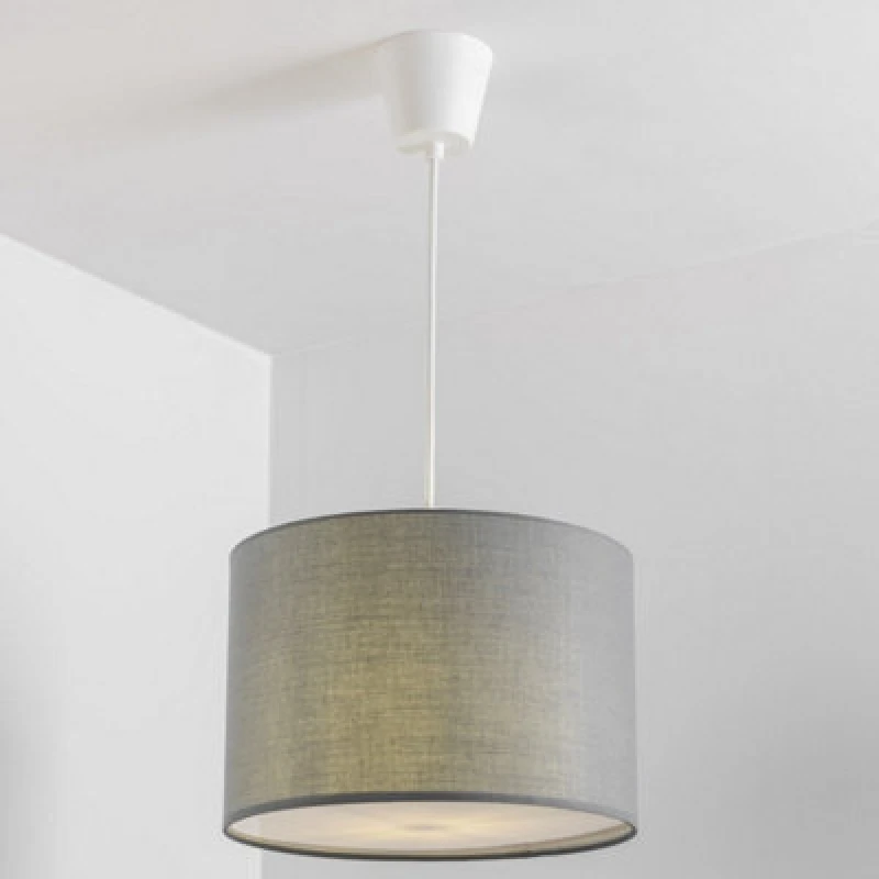 Image of CGC Lighting 'Grey' Fabric Ceiling Lamp Shade With Frosted Diffuser Grey unisex