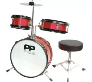 image of PP DRUMS PP101RD 3 Piece Junior Drum Kit - Red