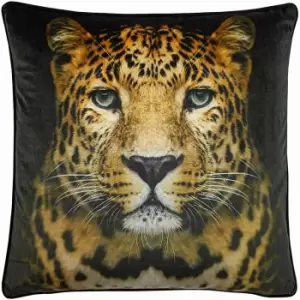 image of Paoletti Portrait Cushion Cover (One Size) (Black)