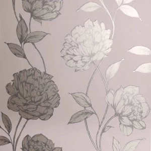 Image of Arthouse Opera Pretty Floral Metallic Blush Wallpaper Paper