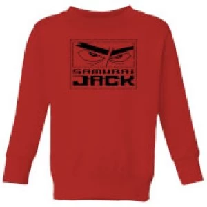 image of Samurai Jack Stylised Logo Kids Sweatshirt - Red - 11-12 Years