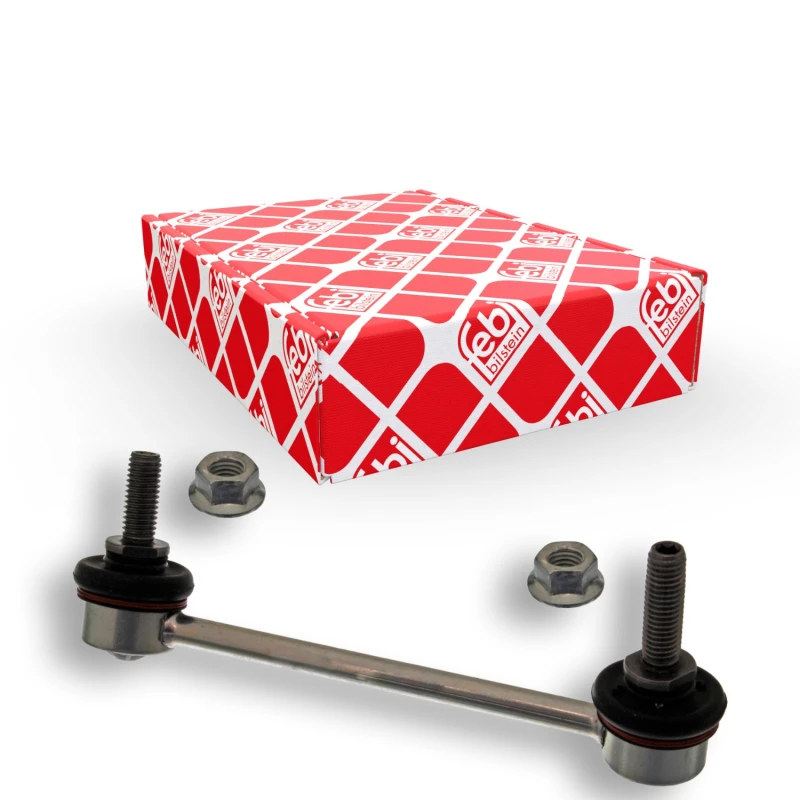 Image of FEBI BILSTEIN 43573 Anti-roll bar link Rear Axle Left, with nuts Link Stabiliser (3229)
