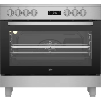 image of Beko GF17300GXNS Ceramic Hob Electric Range Cooker