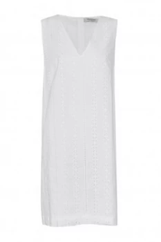 Image of Great Plains Betsy Broidery V Neck Shift Dress Optic White