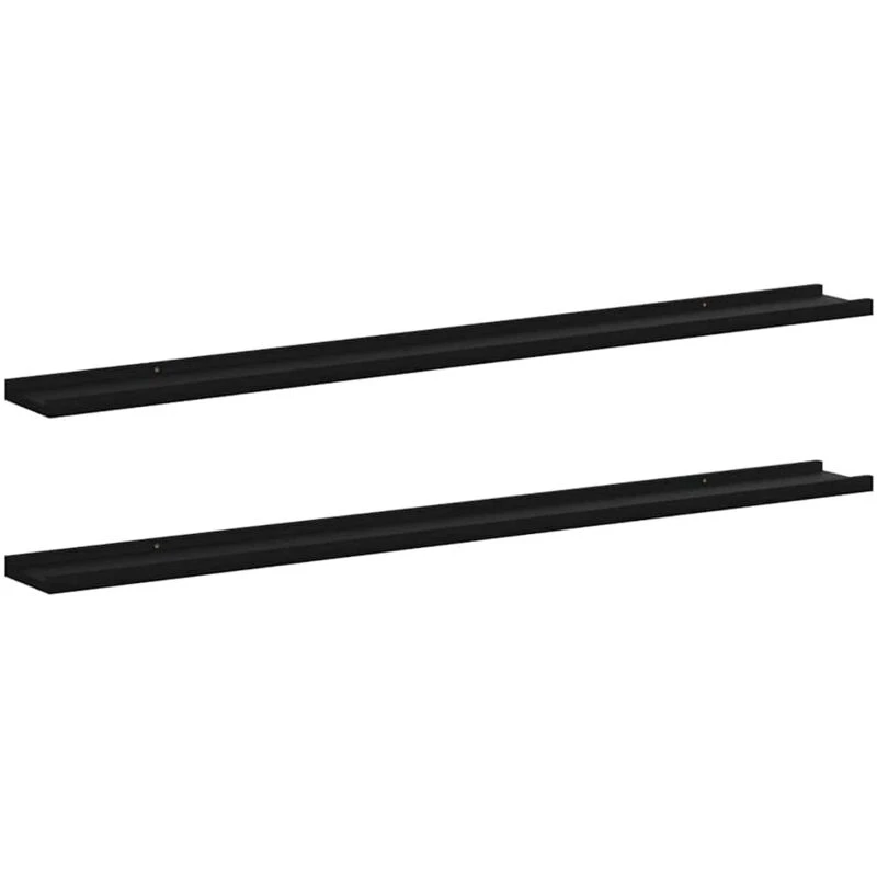 Image of VIDAXL Wall Shelves 2 pcs Black 115x9x3cm Vidaxl 8720286417676