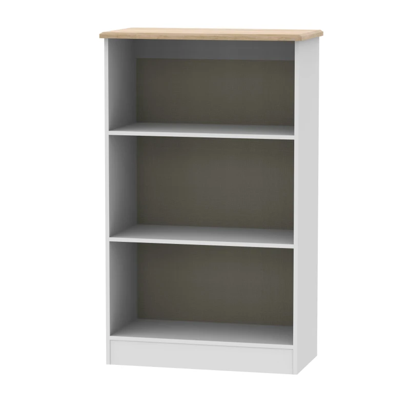 Image of Ready Assembled 2 U Albert Bookcase in White Ash & Oak (Ready Assembled) Light Grey