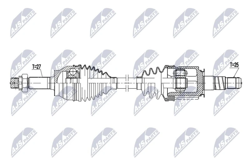 Image of NTY NPW-NS-185 Drive shaft Automatic Transmission, Front Axle Right Drive Shaft (13)