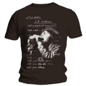 Image of The Doors LA Woman Lyrics Mens Black T Shirt: X Large