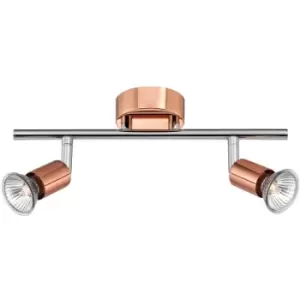 image of Netlighting Merano Fayetteville 2 Light Twin Ceiling Spotlight Copper Metal GU10