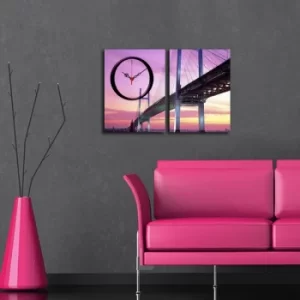 Image of 2P3040CS-143 Multicolor Decorative Canvas Wall Clock (2 Pieces)