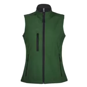 Image of SOLS Womens/Ladies Rallye Soft Shell Bodywarmer Jacket (M) (Bottle Green)
