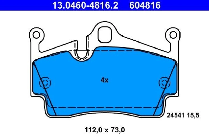Image of ATE 13.0460-4816.2 Brake pad set excl. wear warning contact Brake Pad Set,disc brake (402)