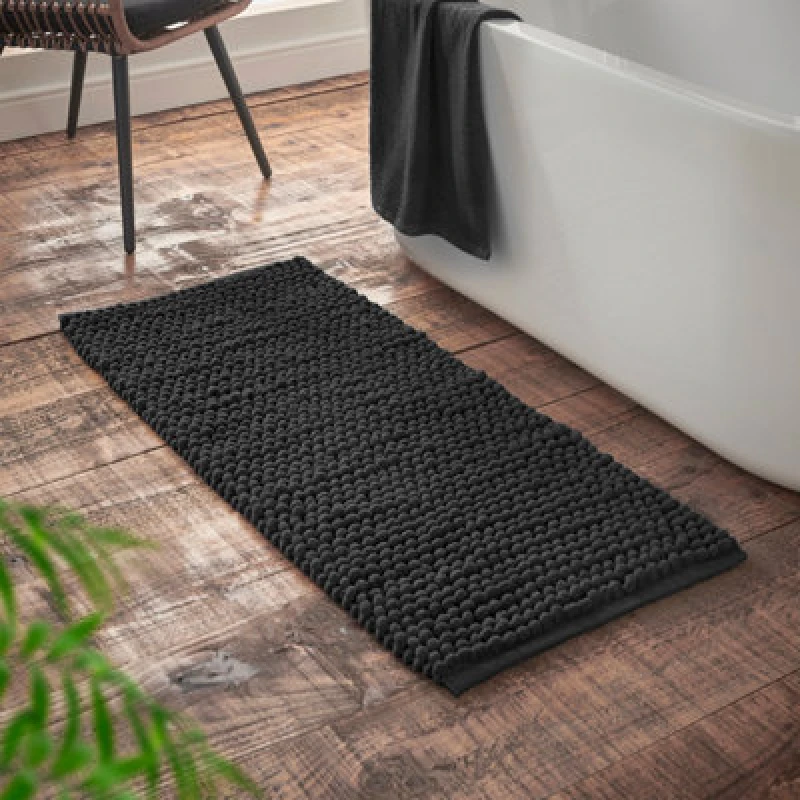 Image of Bianca Aspen Bobble Bath Mat Bathmats 50x120cm Black 40891603000