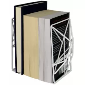 Geometric Bookends Heavy Duty Non-Slip White M&W - White