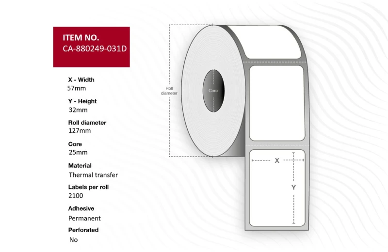 Image of Capture CA-880249-031D printer label
