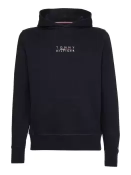 image of Tommy Hilfiger Embroidered Square-logo Hoodie In Desert Sky - Size M