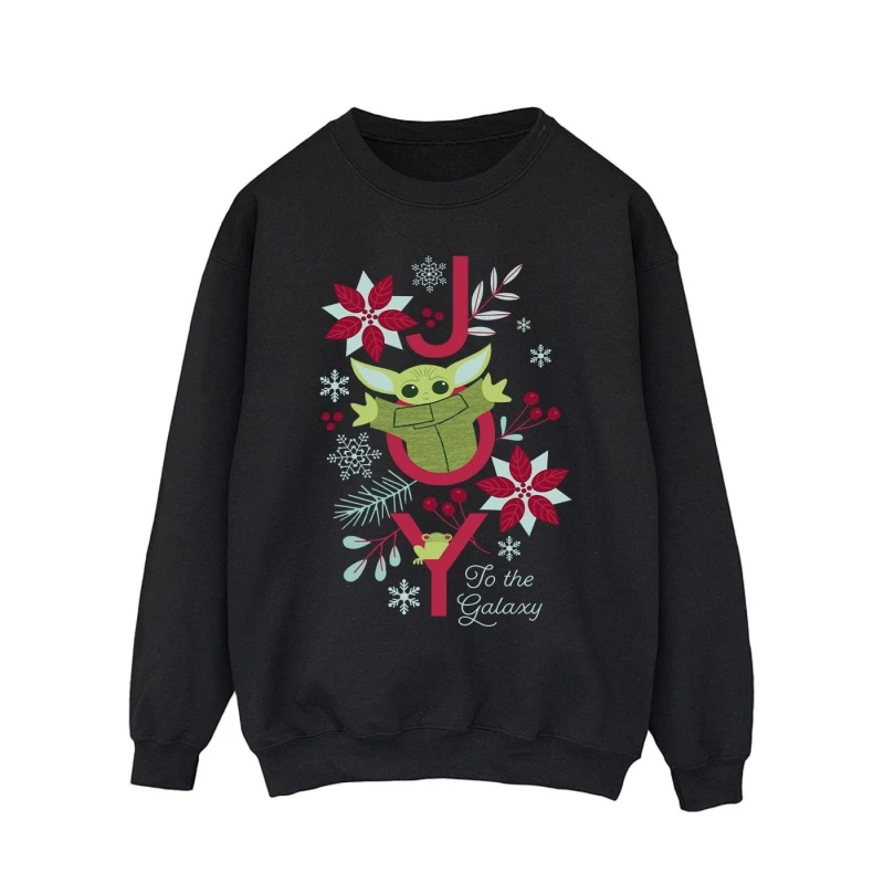 Image of Star Wars Star Wars Men Joy To The Galaxy Sweatshirt in Black Size: Small Black S Male 5063376848275