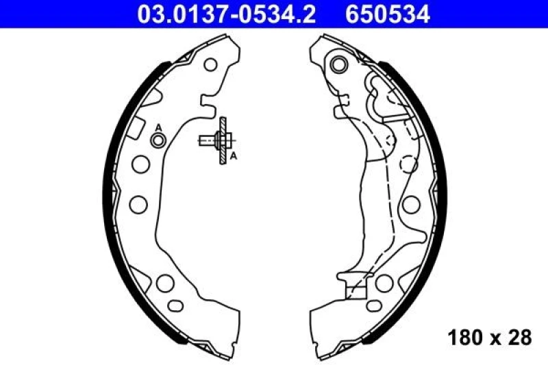 Image of Brake Shoe Set ATE 03.0137-0534.2