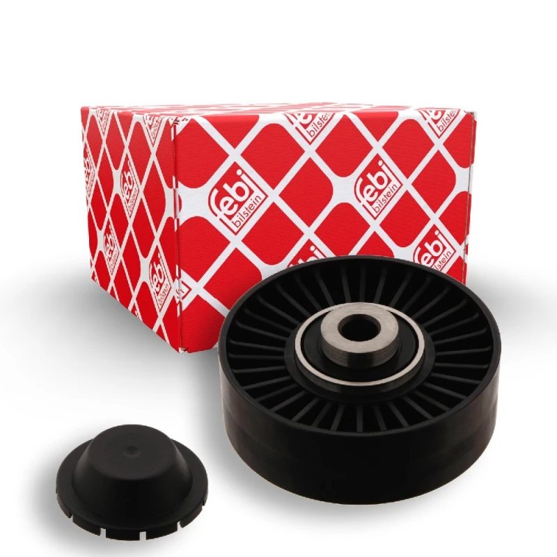 Image of FEBI BILSTEIN 27247 Idler Pulley with cap Plastic Deflection/Guide Pulley,v-ribbed belt (312)