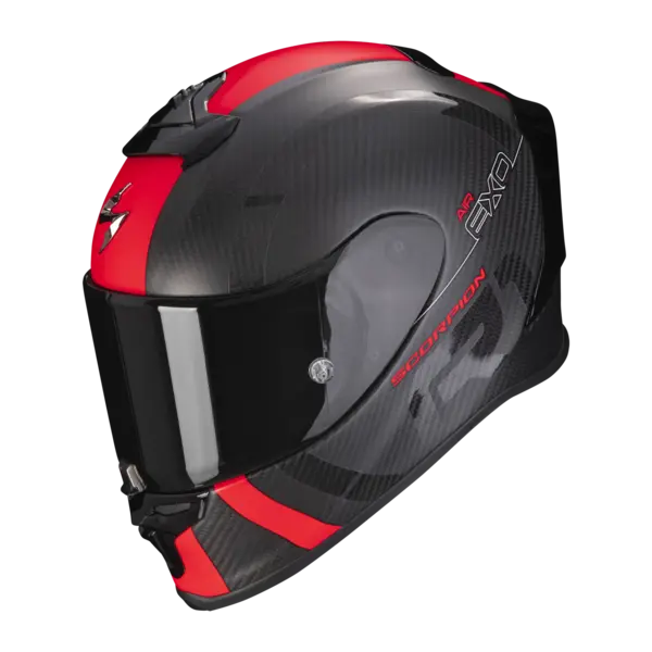 Image of Scorpion Exo-R1 Evo Carbon Air Mg Matt Black-Red Full Face Helmet S