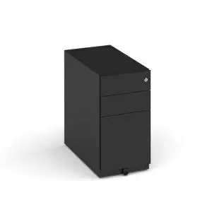 image of Bisley slimline steel pedestal 300mm wide - black