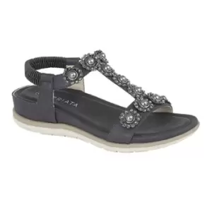 image of Cipriata Womens/Ladies Maida Jewelled Elastic Back Sandal (8 UK) (Navy)