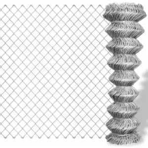 Image of Chain Link Fence Galvanised Steel 15x1.25 m Silver vidaXL - Silver